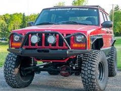 Manta Ray Front Winch Bumper with Grille Guard Hoop for Jeep XJ/MJ